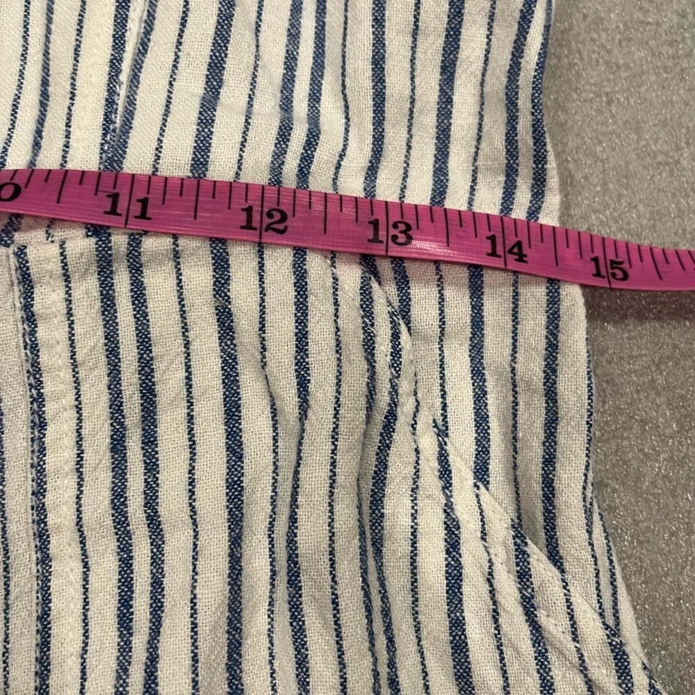 Old Navy Blue and White Striped Linen-Blend Jumpsuit - Picture 7 of 10